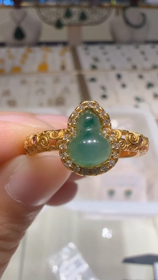 【闪购商品】石英质玉戒指银S925镶嵌10