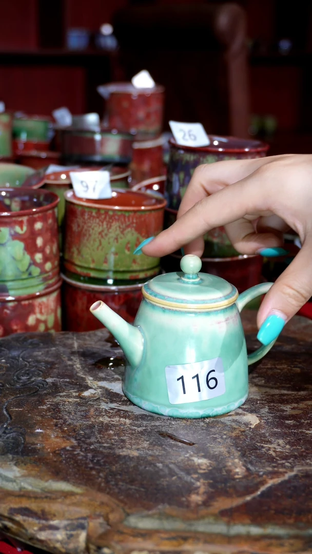摆件精品窑变钧瓷茶器