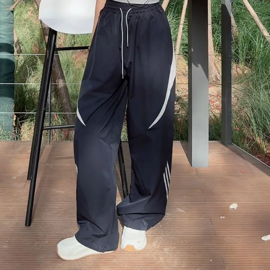 TTY青少年装 2025夏季洋气解构侧边拼接条纹速干直筒工装裤279236