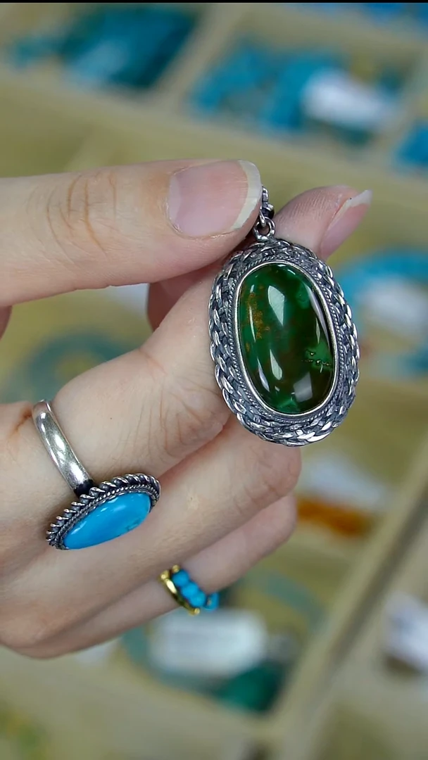 银S925镶嵌绿松石吊坠(赠链)【闫闫专属】XZ372WG