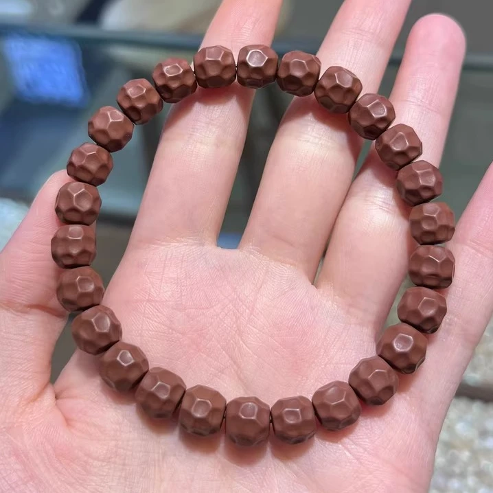 紫砂无相精工手雕归圆手串8mm直径男女同款百搭盘玩紫砂手串