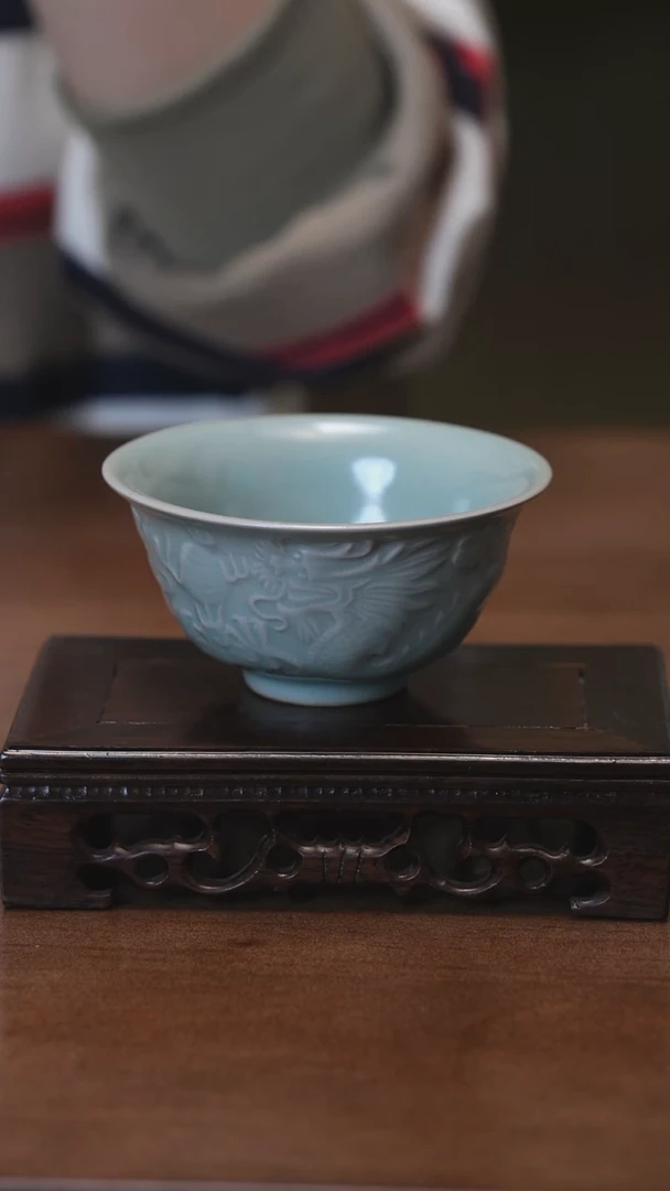 【闪购商品】Y宝丰宋官窑原产地汝瓷龙纹碗