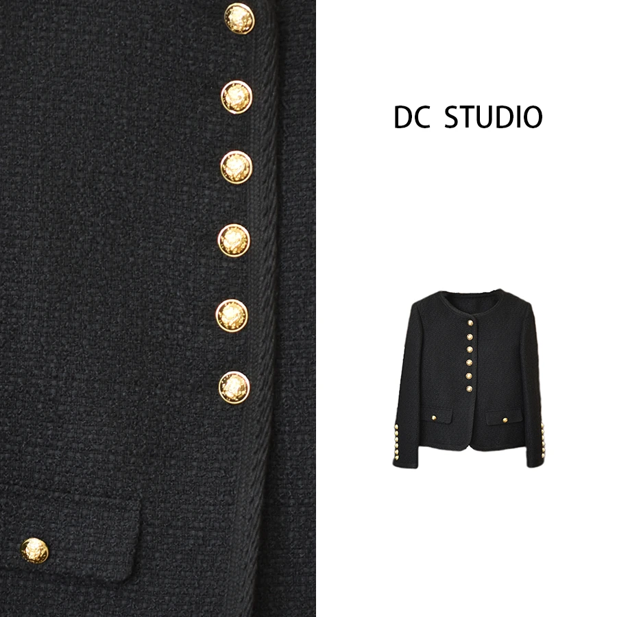DC STUDIO【黑金高奢】新款秋装显瘦小香风气质时尚轻奢短外套