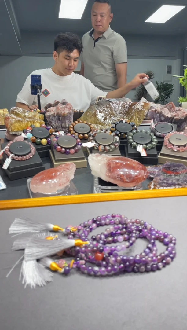 水晶手串未镶嵌紫水晶