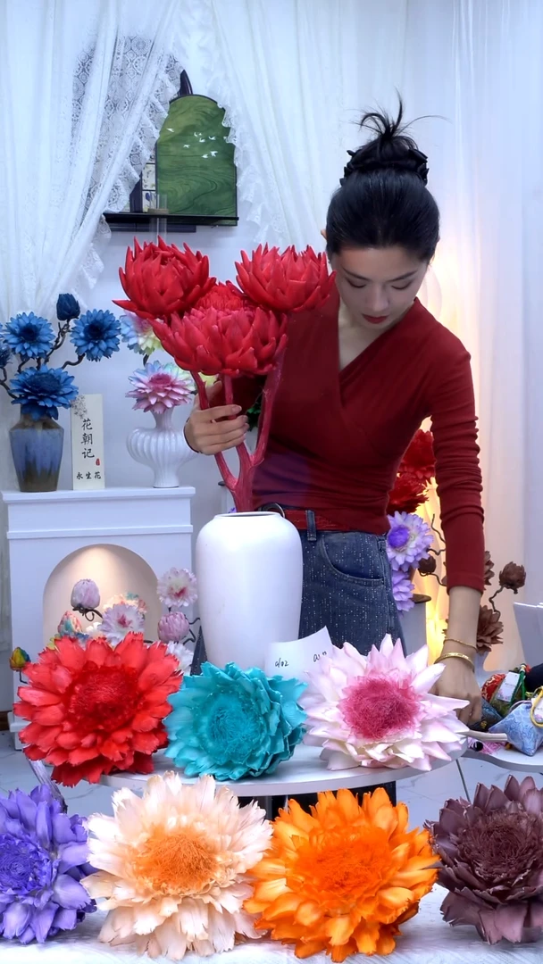 永生洋蓟玫红3头【微瑕】0324