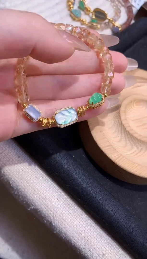 银S925镶嵌手串翡翠手串