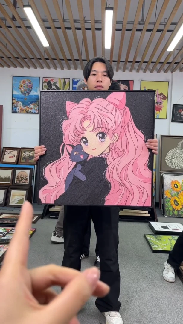 竖款美少女战士铝合金装裱50X50