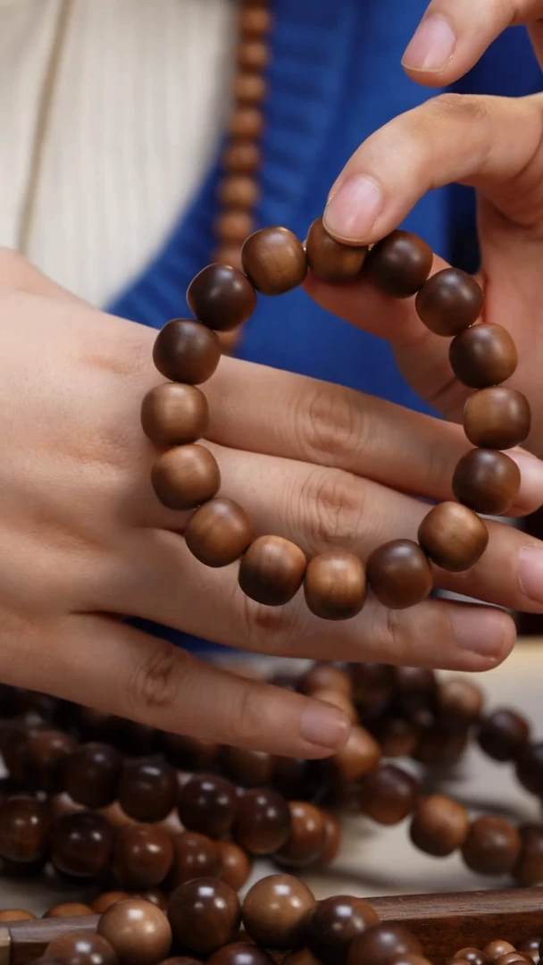 檀香木手串/手链虾*特价老山檀香13*14老型单圈沉水微瑕