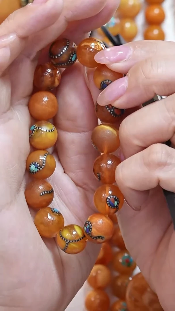 蜜蜡颈饰未镶嵌3933天然蜜蜡珠宝奇石云端妖孽全部保真