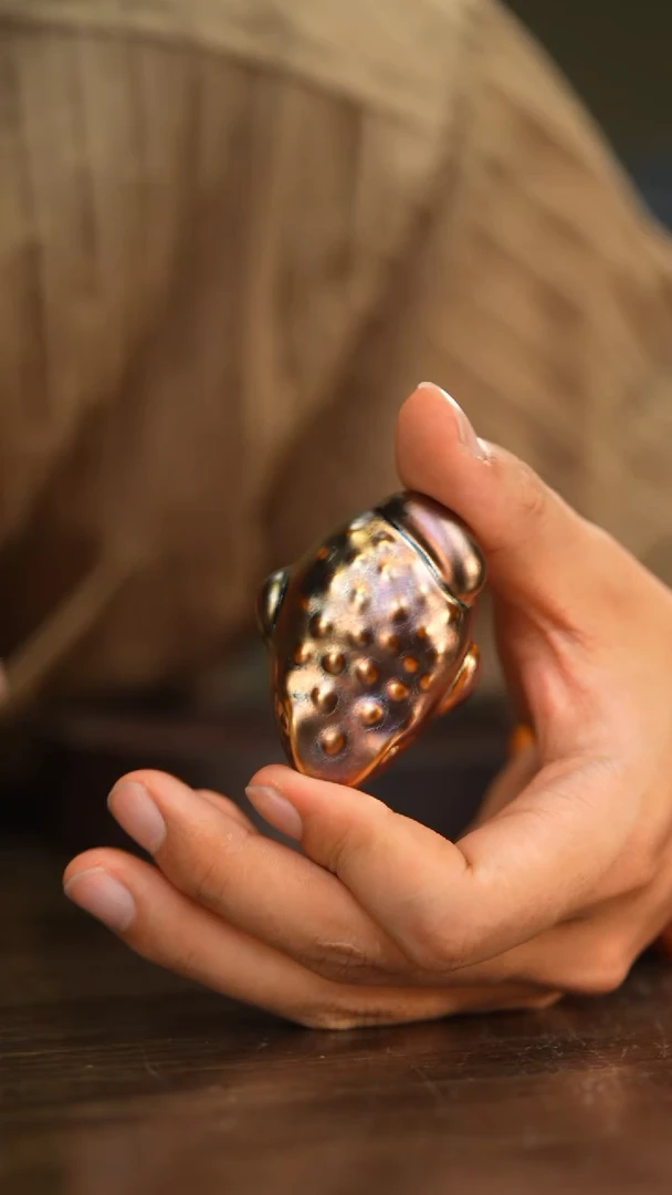 104柴房陶瓷柴烧窑宝金蟾茶宠