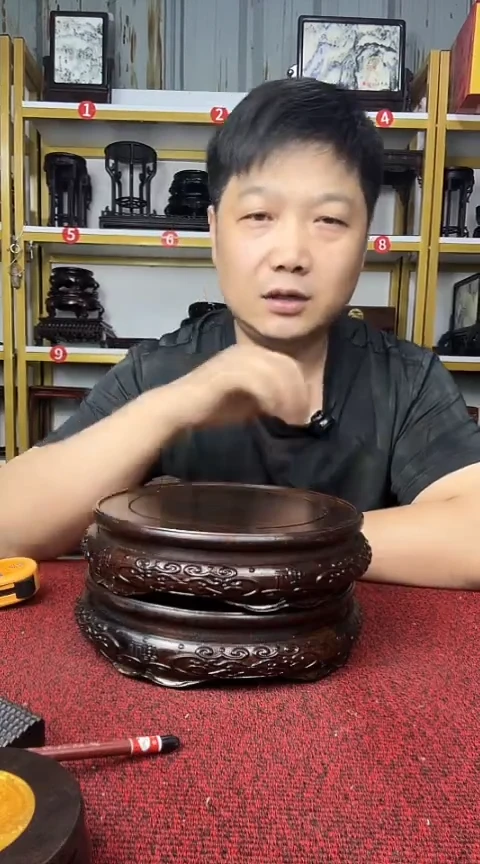 木门*非洲黑檀圆底座20CM//对