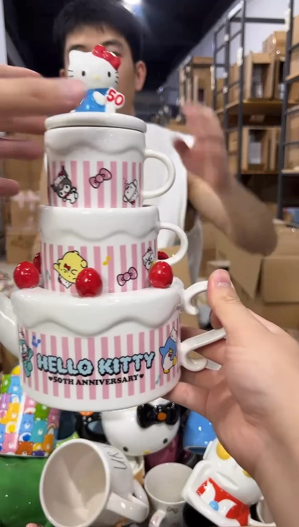 瓷片原盒kt猫50周年对杯