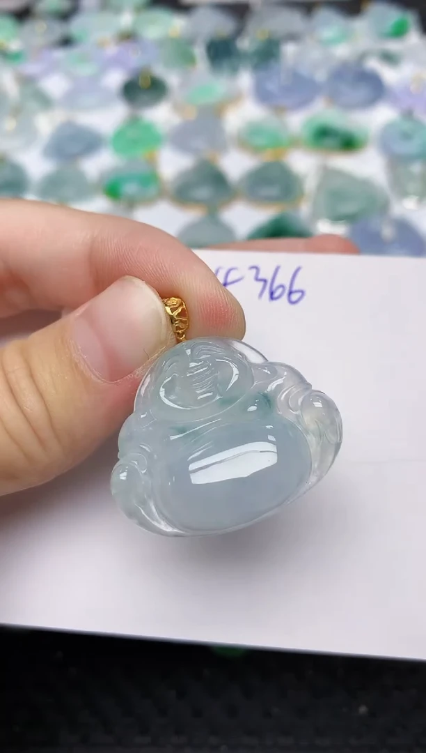 颈饰18K金镶嵌翡翠天然缅甸A货翡翠百元以上9元证书费自理