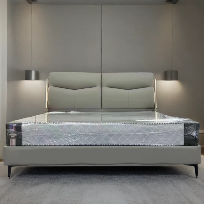 新121轻奢简约大床主卧室可选储物高箱皮艺床意式尺寸儿童床定制