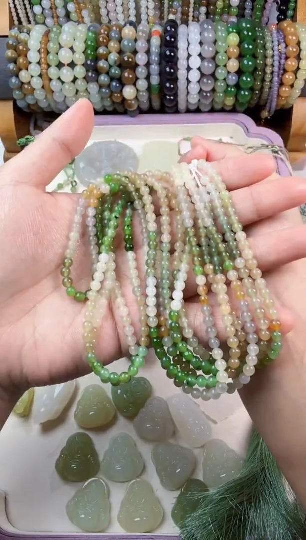 项链未镶嵌和田玉多宝4mm项链多样性发其一