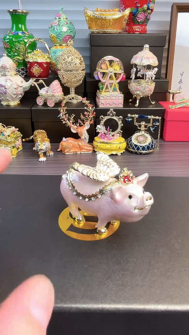 摆件七宝烧珐琅彩摆件  首饰盒   飞猪