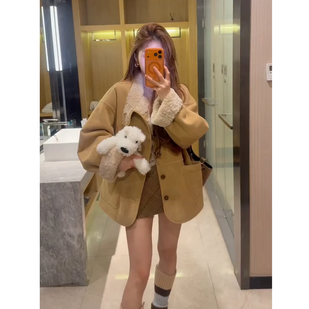 超火一整套2026秋冬新款时尚甜美减龄美拉德风外套短裙两件套