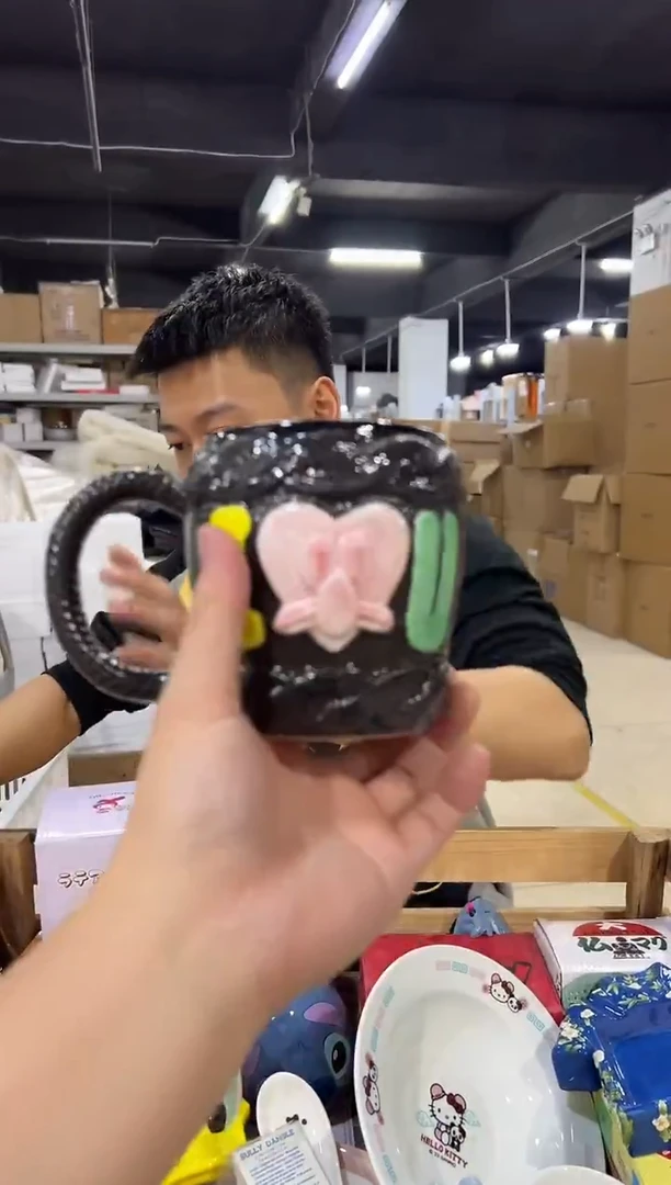 瓷片章鱼哥水杯   微瑕