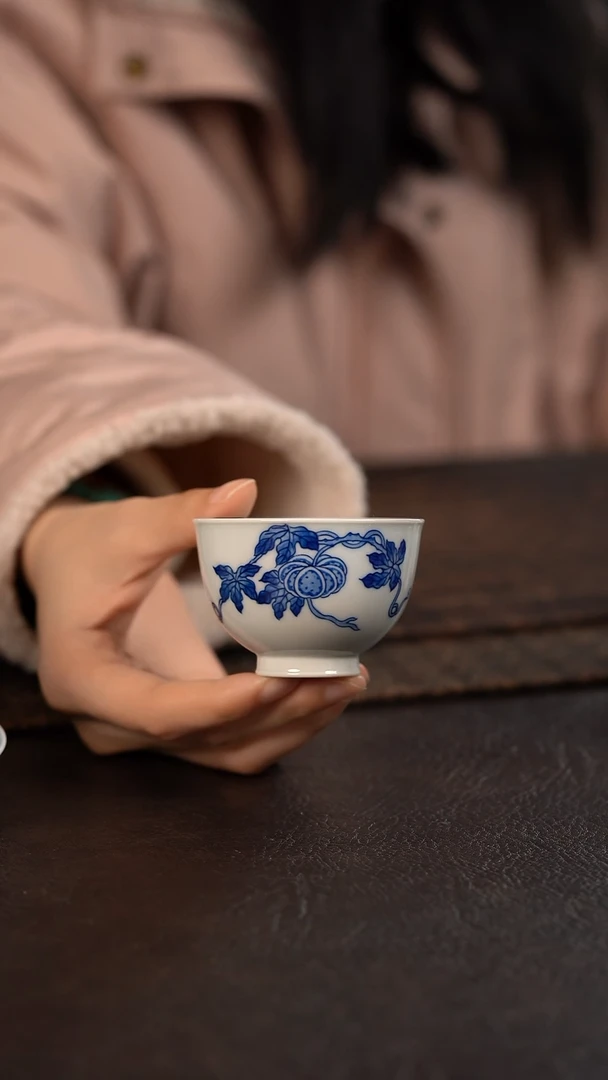 【闪购商品】杯HLX陶瓷折枝南瓜小鸡心杯