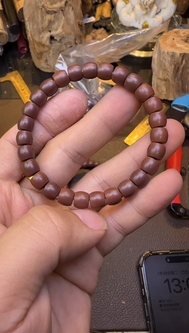 香榧木紫色手串单圈直切8mm