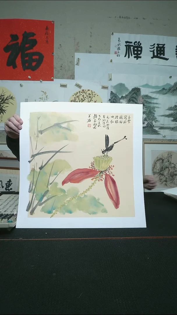 荷花/软卡/50*50cm