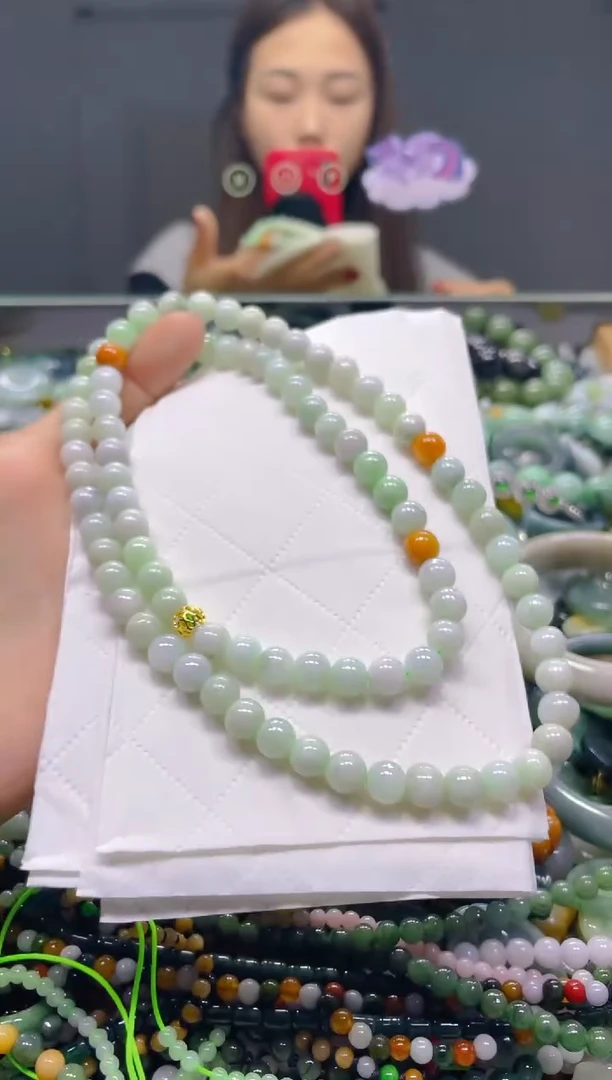 颈饰未镶嵌翡翠7MM/Q/翡翠A货，一件也是批发价