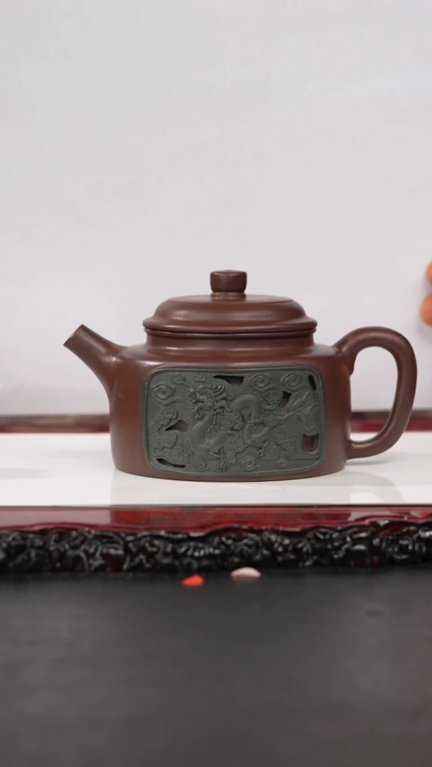 茶壶紫砂26 龙腾盛世（绿窗）,CYP,紫泥