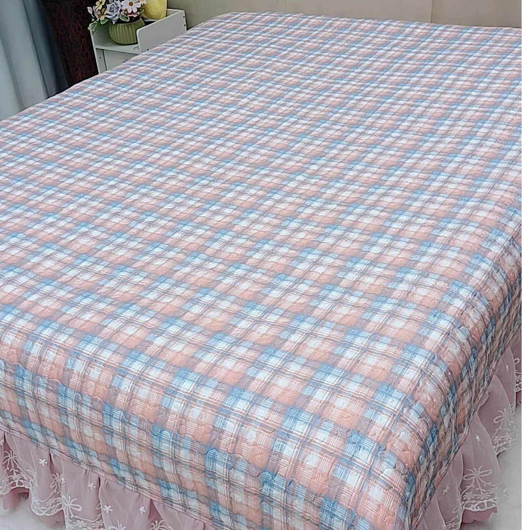 ｛2025新品｝床裙款床盖 四季通用双层纱 绵软亲肤 防滑夹棉绗缝