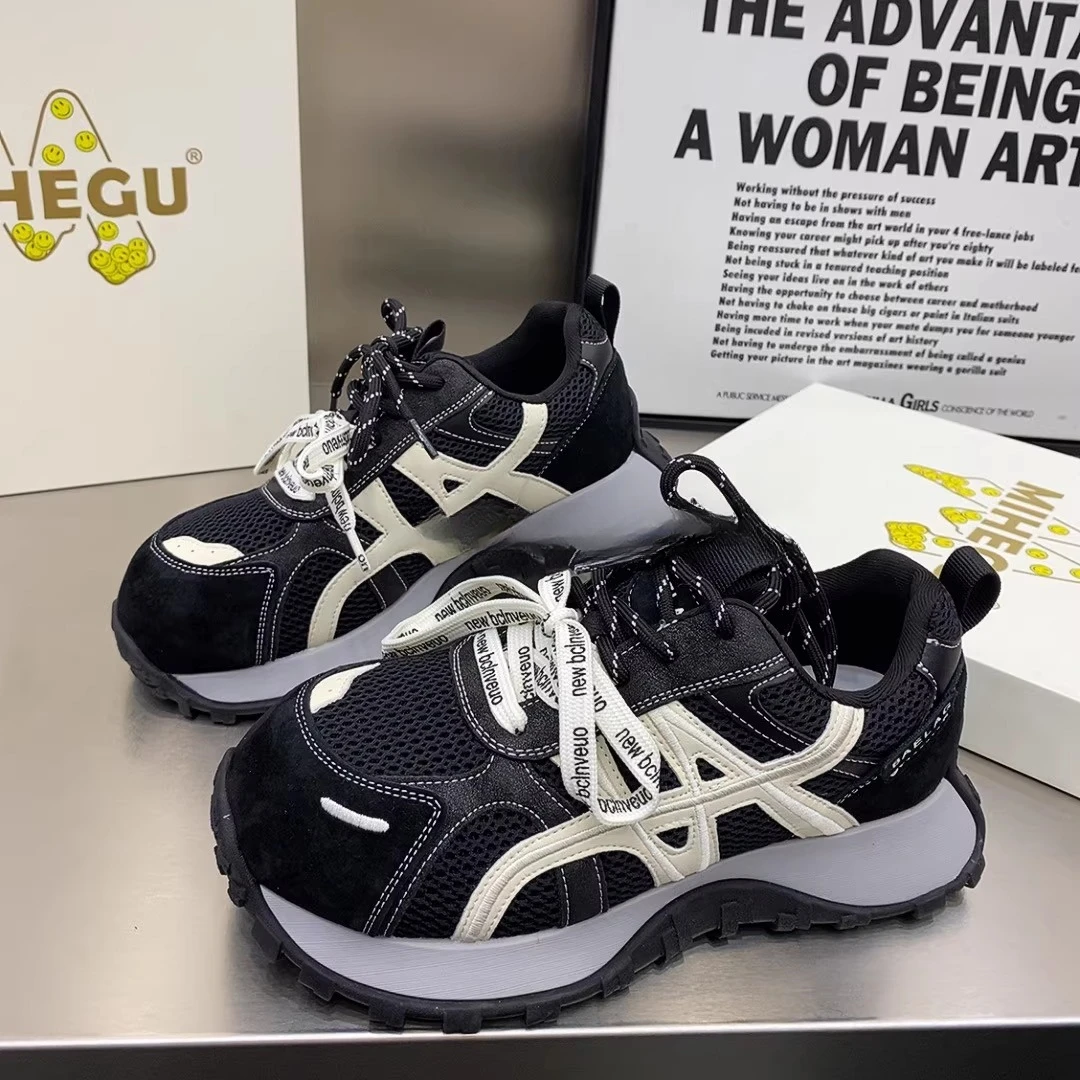 欧洲站2025秋季新款时尚百搭平底卡皮巴拉休闲老爹鞋女运动鞋潮鞋