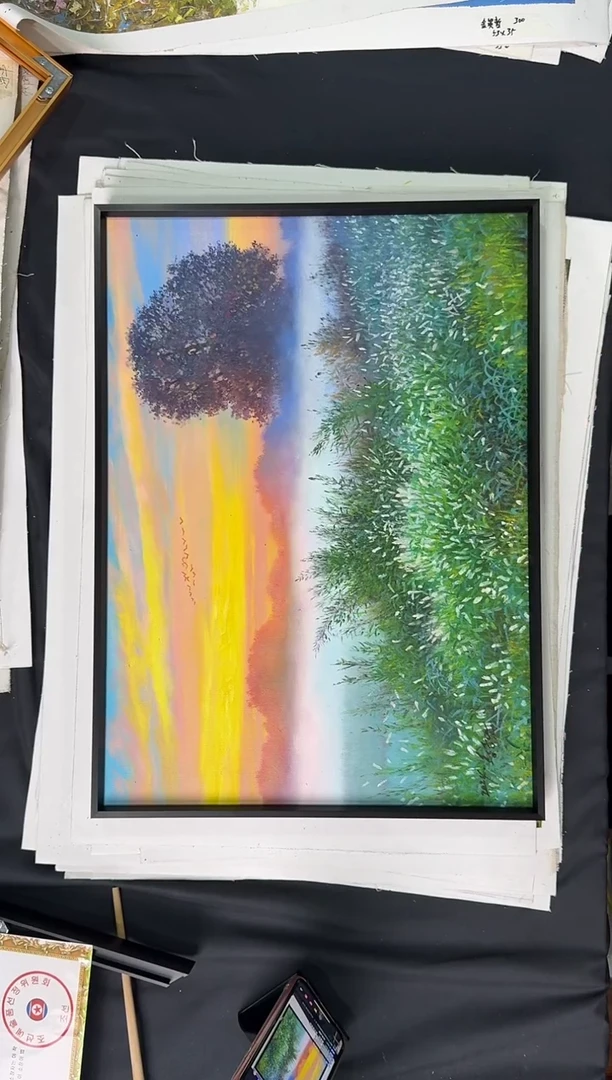 油画【原创·保真·带证书】朝鲜画家纯手绘油画--顺丰包邮--
