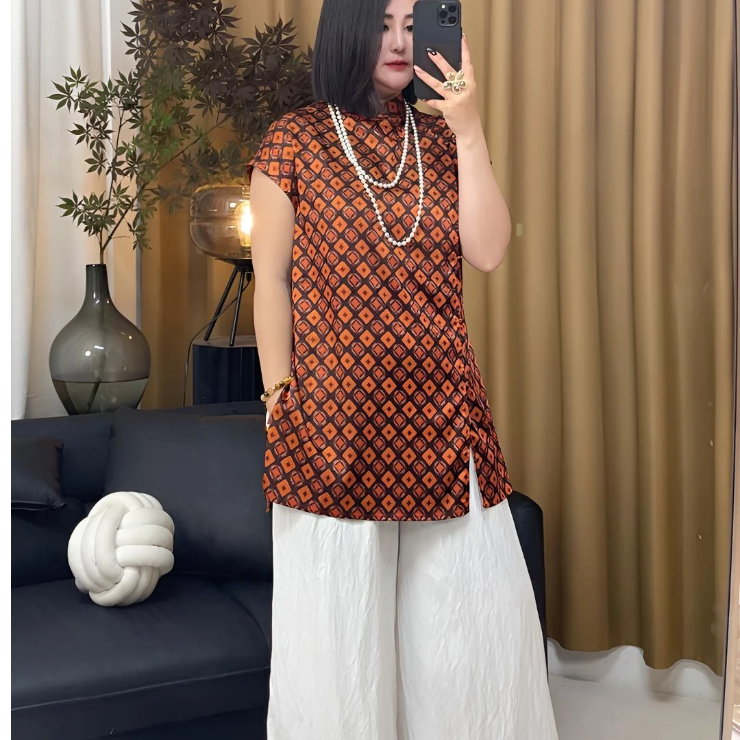 【芊兮柚】轻奢高级感立领斜襟花萝提花国风显瘦时尚气质小衫旗袍