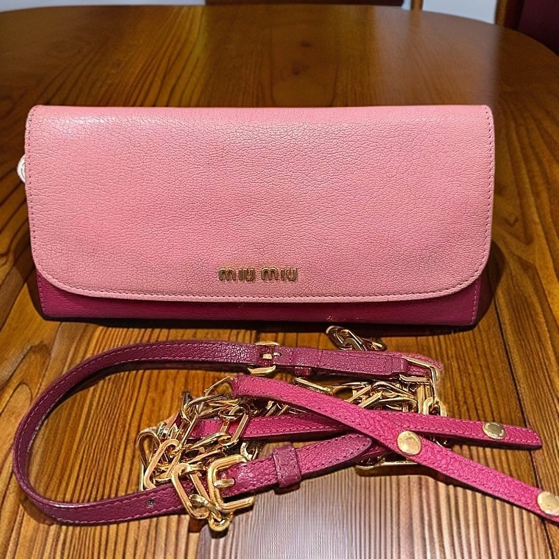 95新 MIU MIU/缪缪 粉色链条包   1183 5000