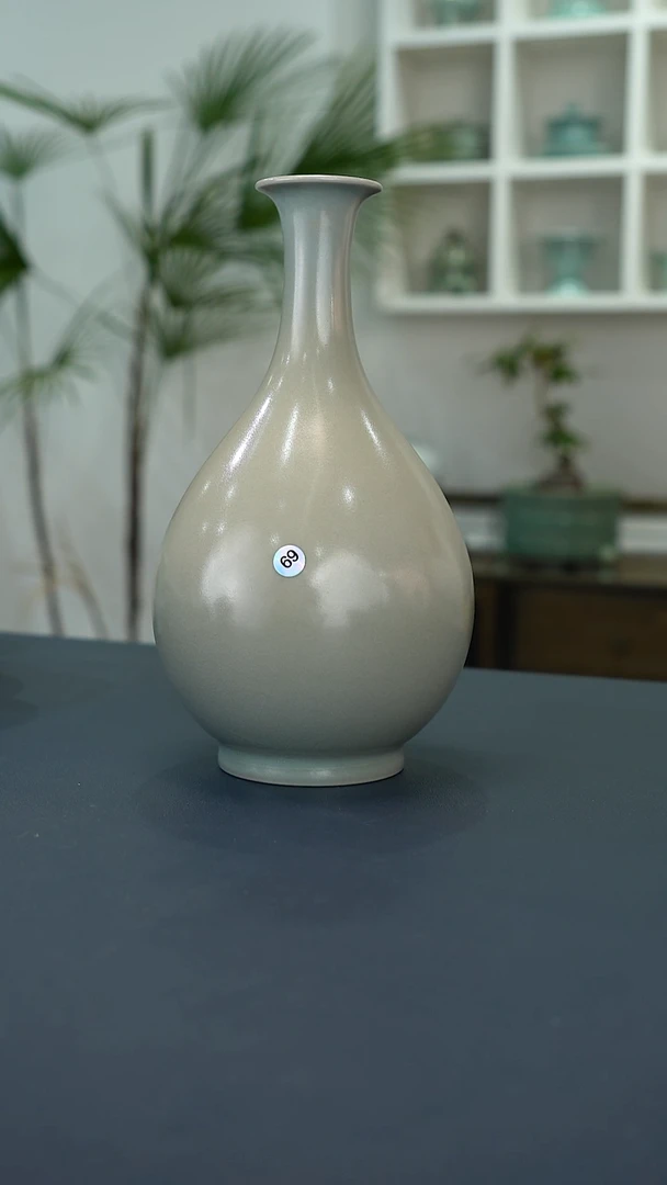 瓷片69号柴烧玉壶春花器19.7高度一级品     洁