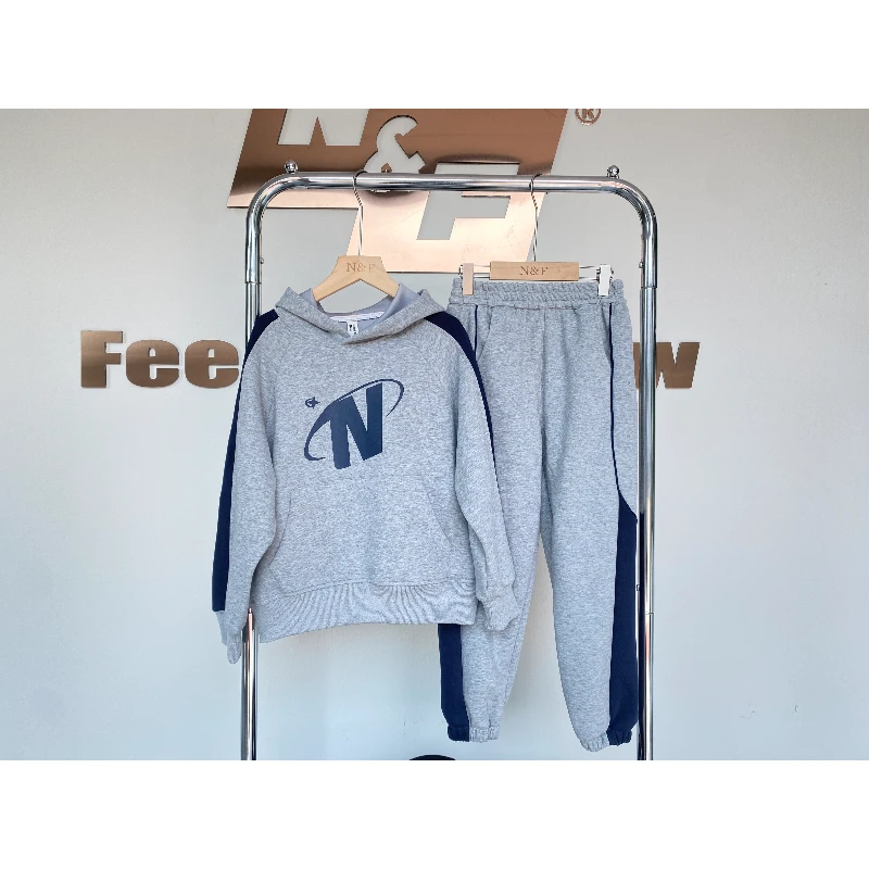 N&F【中大童套装】儿童秋季新款休闲潮流字母印花拼接套装CC10601