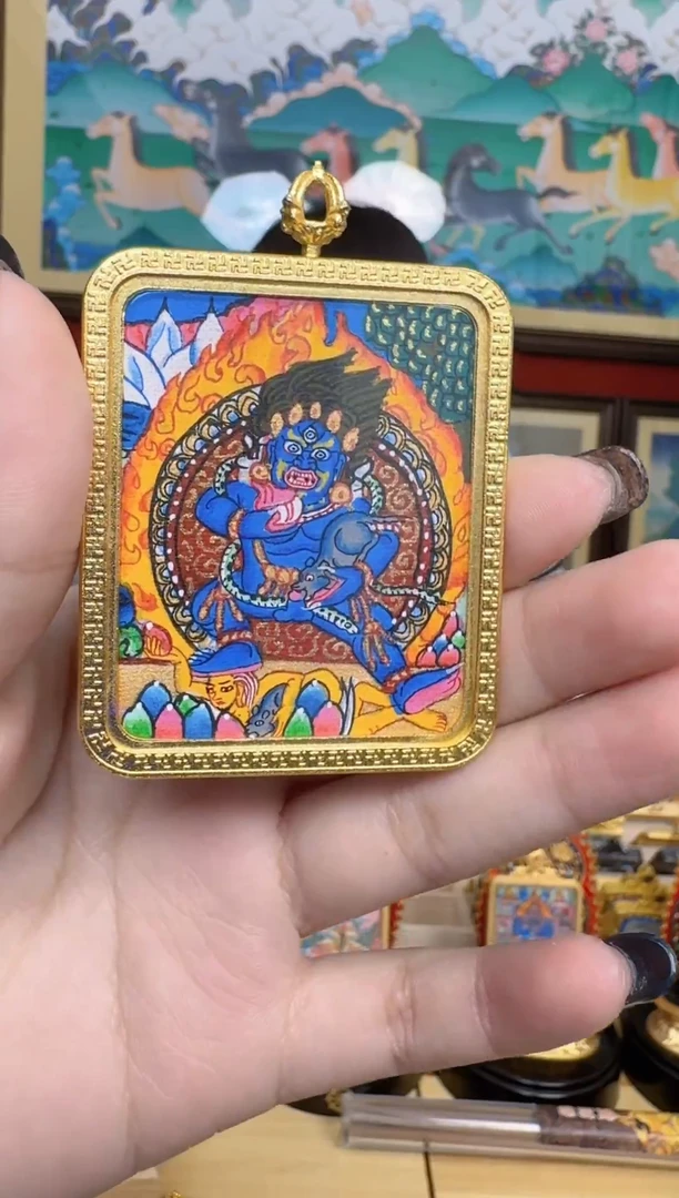 吊坠黑c-热贡纯手绘-刀刀