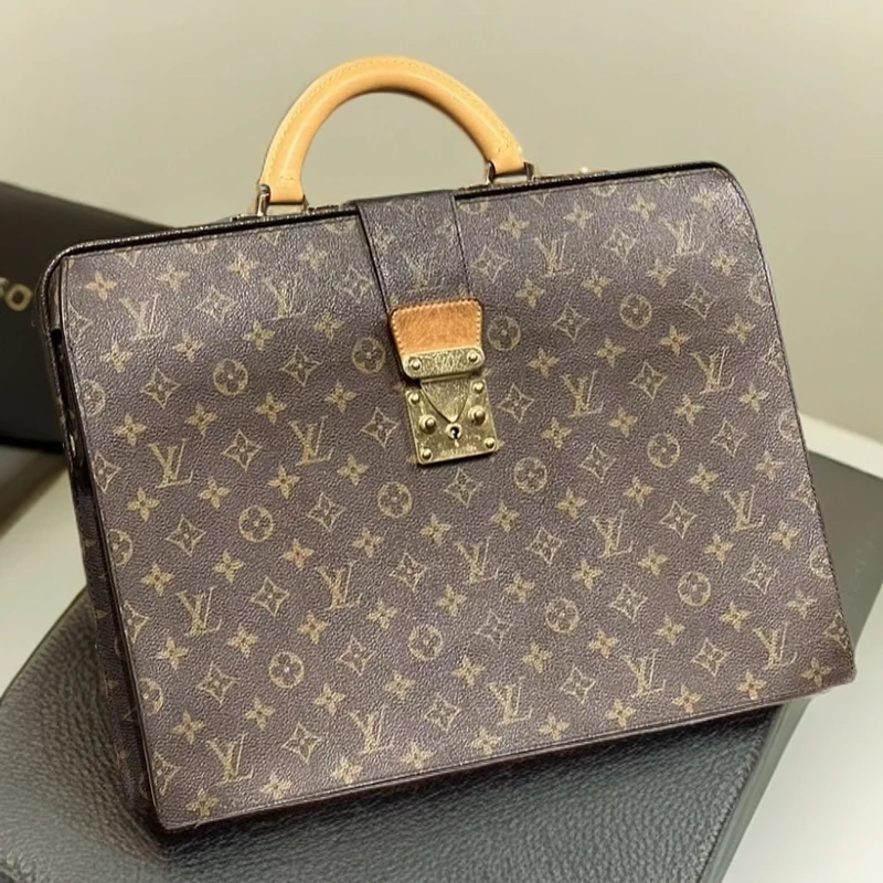 95新 LouisVuitton/路易威登 中古老花95新公文手提包