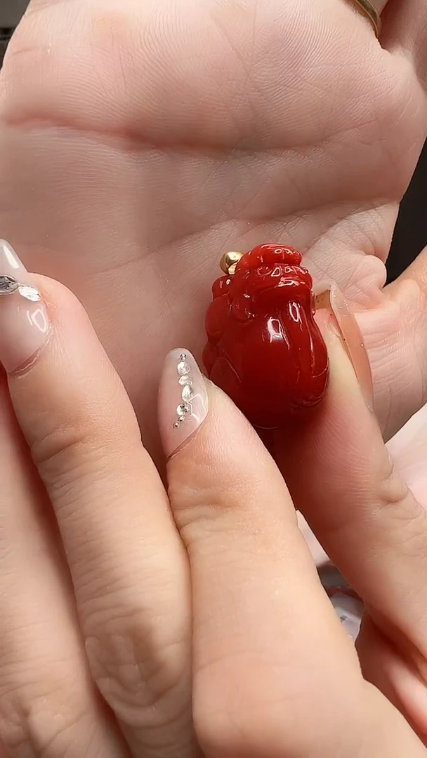 吊坠(不含链)18K金镶嵌南红玛瑙西**韵/貔貅款