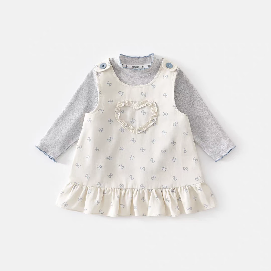 女童连衣裙秋装2025新款洋气公主裙春秋女宝宝裙子儿童背带裙套装