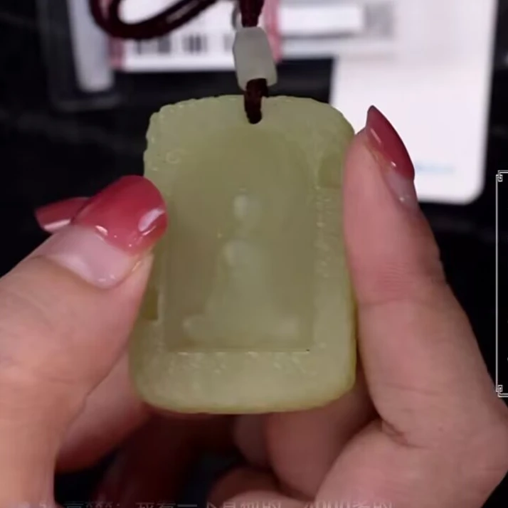 创汇和田玉黄玉佛挂件