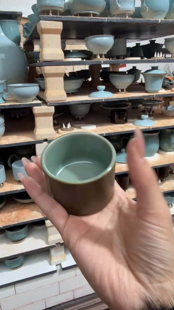 杯仿古双色釉纯手扳指杯一级礼盒