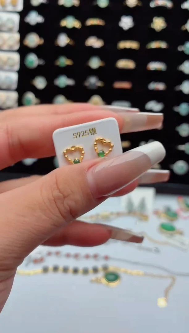 吊坠(不含链)银S925镶嵌翡翠.