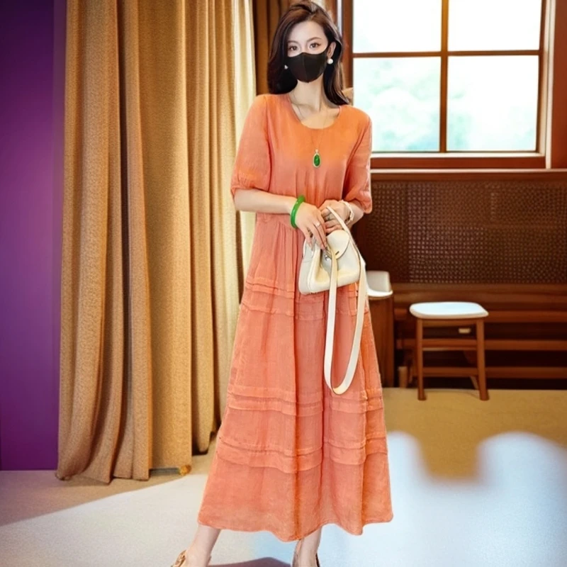 高级感显瘦气质大码连衣裙女2025夏季法式长裙子新款海边度假宽松