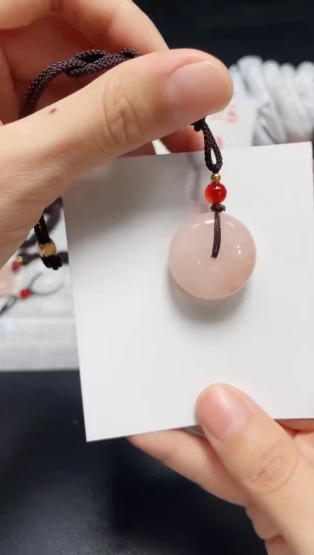 【闪购商品】石英质玉吊坠未镶嵌桃花平安扣