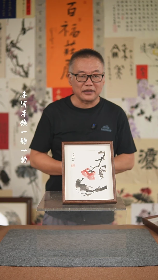 国画手绘-10寸摆台花鸟