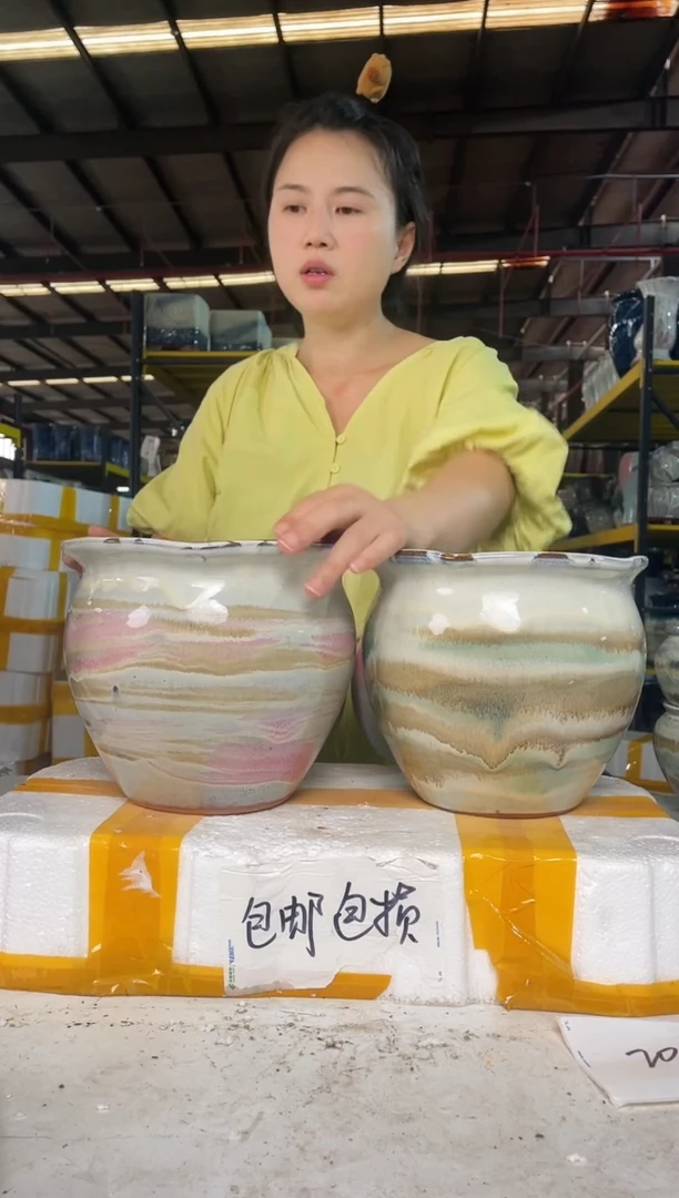 宜兴紫砂粗陶花盆20/18