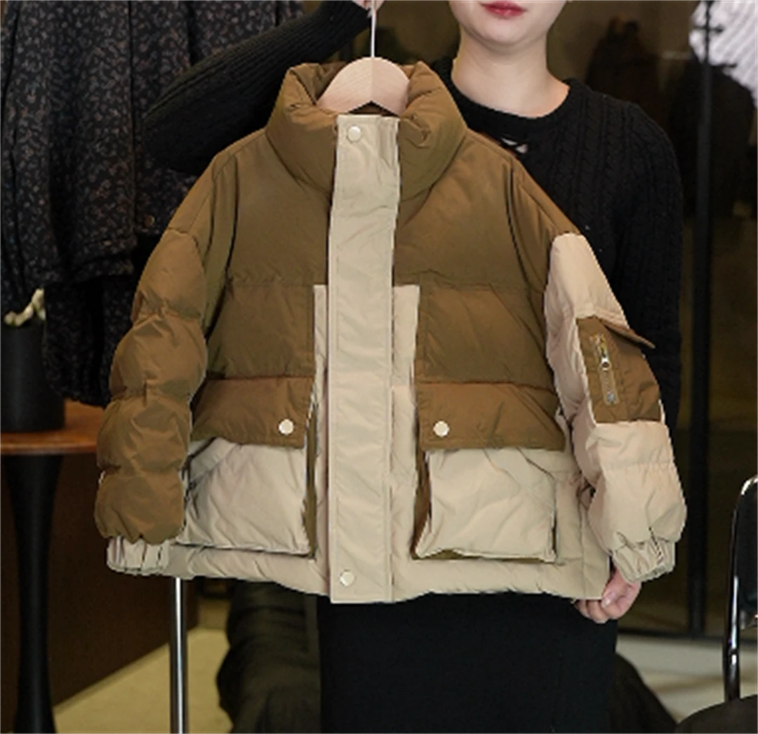 【CW】小众原创 冬季厚款时尚羽绒服外套 ”大口袋设计“