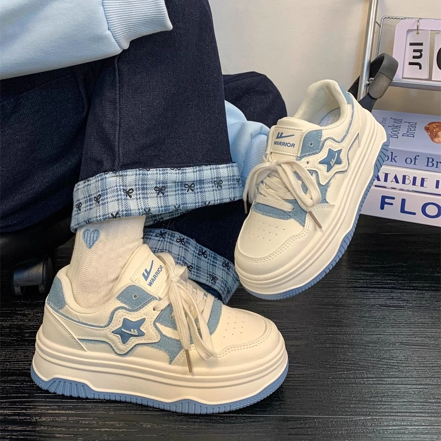 回力雾霾蓝小白鞋女2025春季新款百搭小众厚底休闲鞋运动板鞋学生