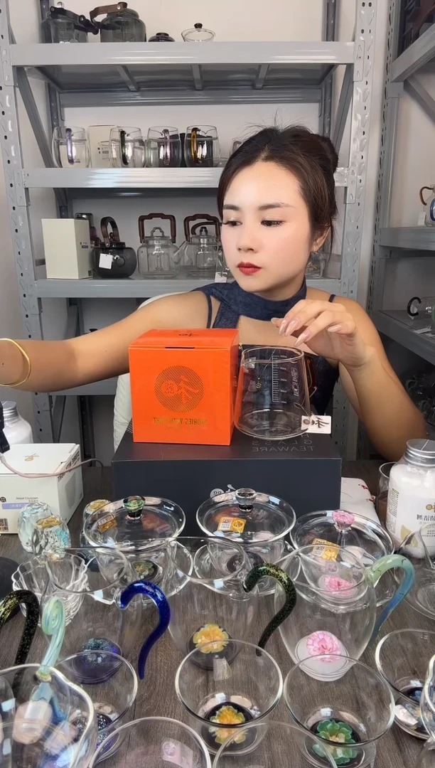水晶玻璃无盖款禾器 承轩茶海 琥珀色