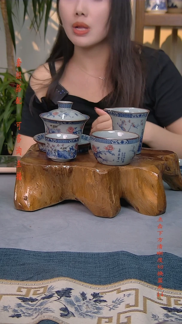 简装家用款4件套 老陶泥开片纹陶瓷茶具