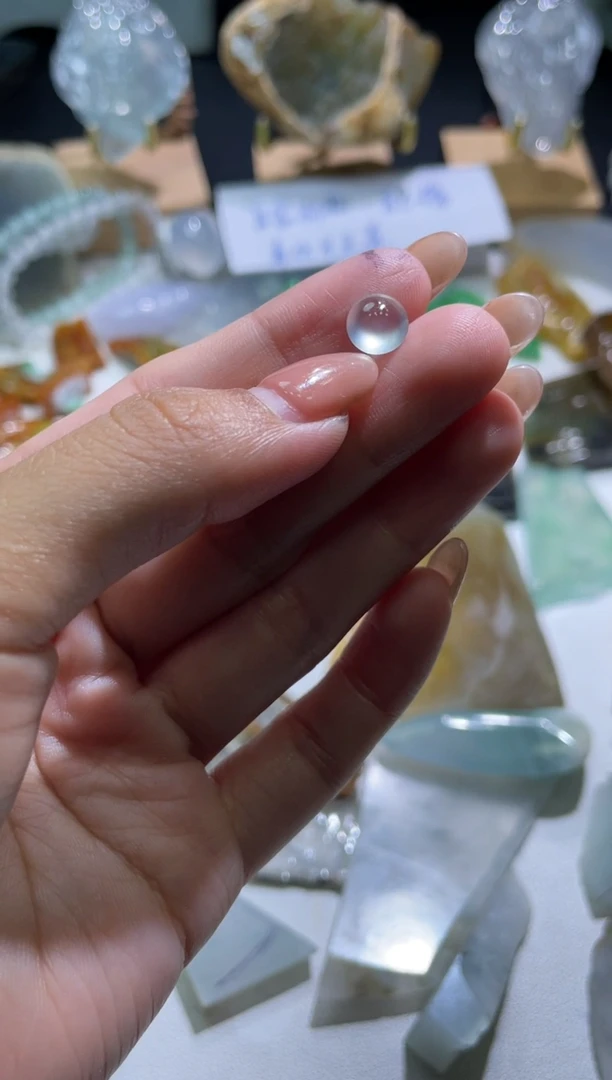 未镶嵌定制翡翠粉****～蛋面